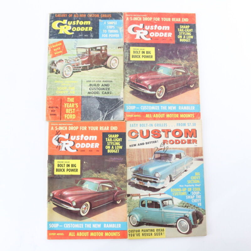 Lot Of 4 Custom Rodder June July Sep 1958 Vintage Car Magazines