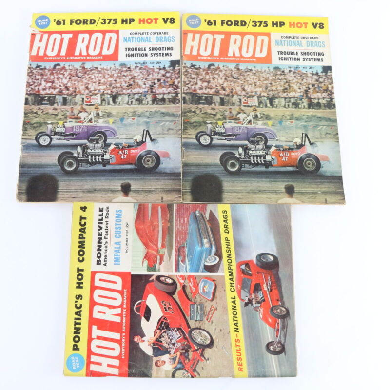 Lot Of 6 Hot Rod October November December 1960 Vintage Car Magazines