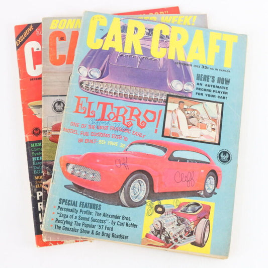 Lot Of 3 Car Craft September November December 1963 Vintage Car Magazines