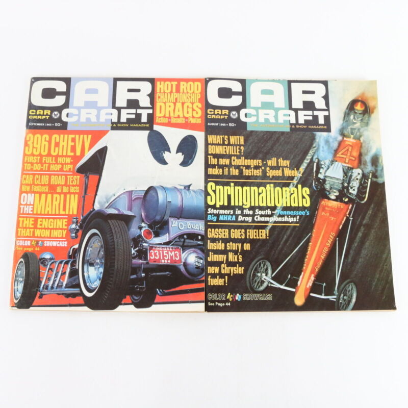 Lot Of 5 Car Craft August September October 1965 Vintage Car Magazines