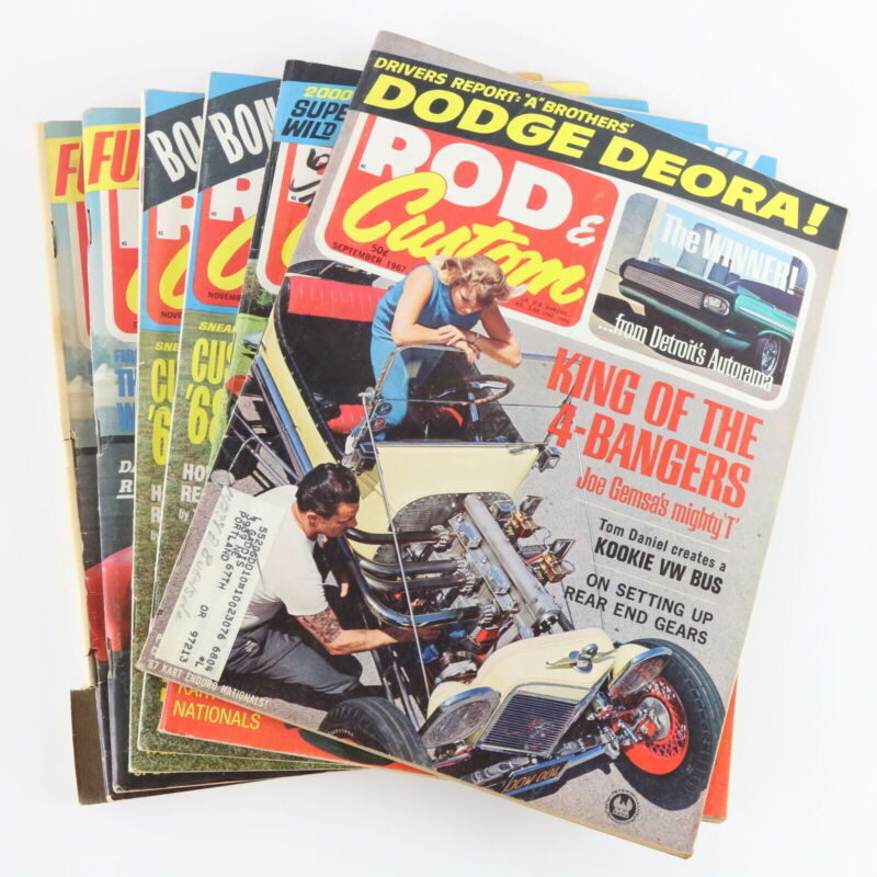 Lot Of 6 Rod & Custom Sep Oct Nov Dec 1967 Vintage Car Magazines