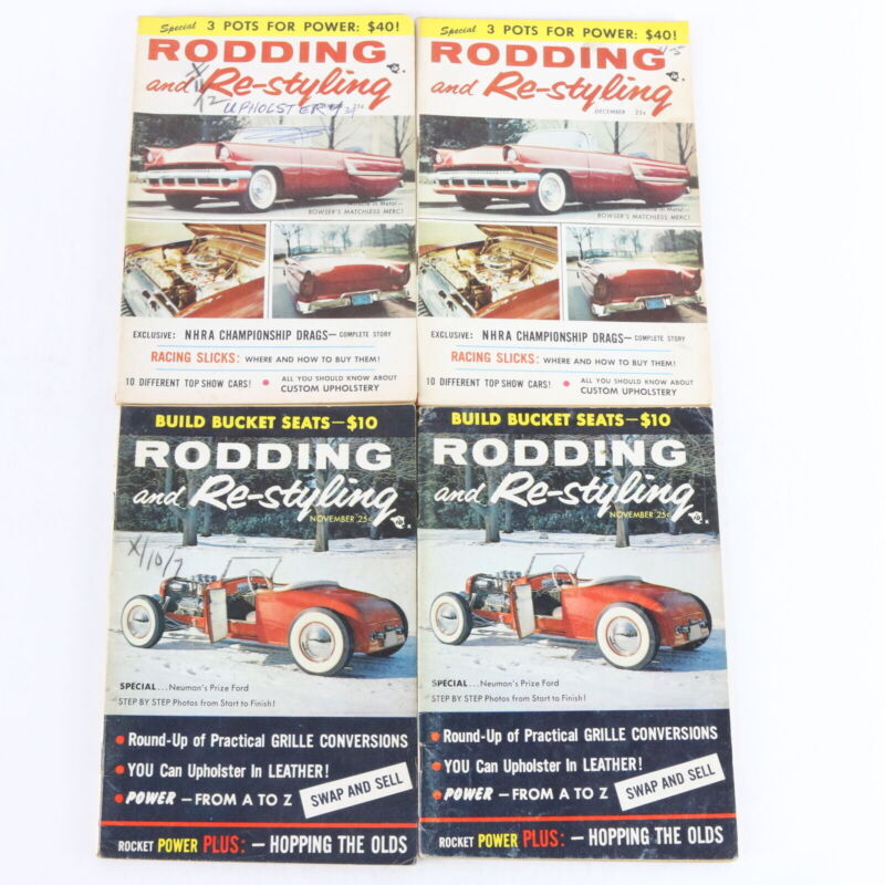 Lot Of 4 Rodding & Re-styling Nov & Dec 1957 Vintage Car Magazines