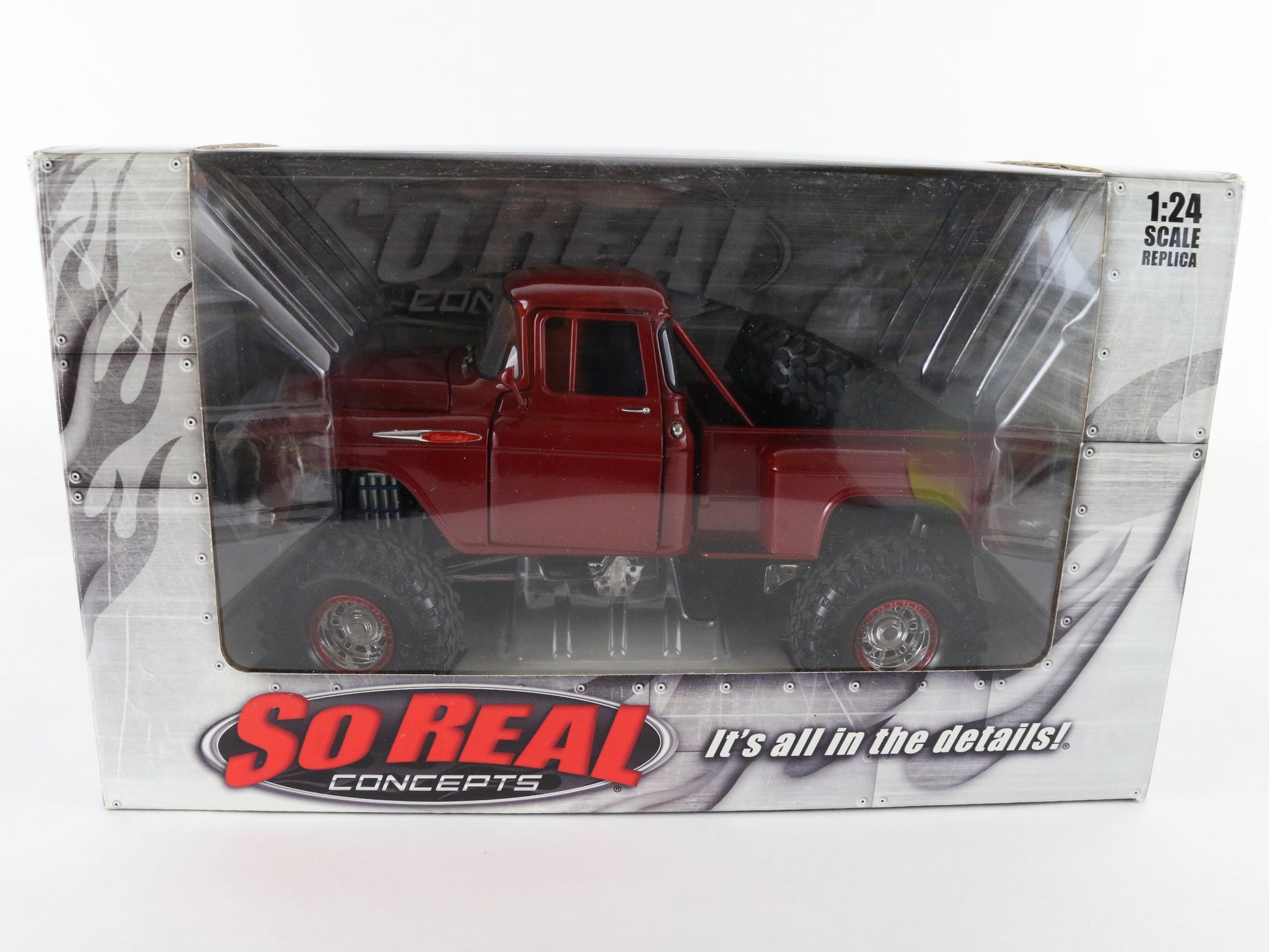 1957 Chevy Pick Up Truck Candy Apple Red So Real Concepts 1:24 Model 10003-06