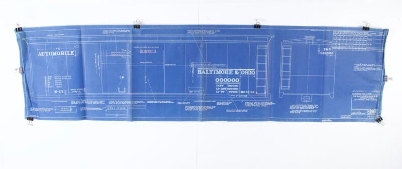 Baltimore & Ohio B&O Automobile Lettering & Marking X-68192C 1941 Blueprint 41"