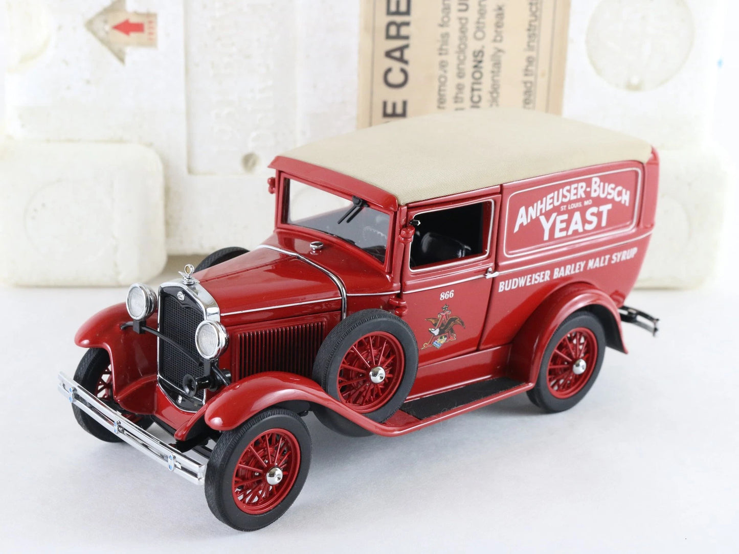 1931 Budweiser Delivery Truck Red Tan Danbury Mint 1:24 Diecast Model Car