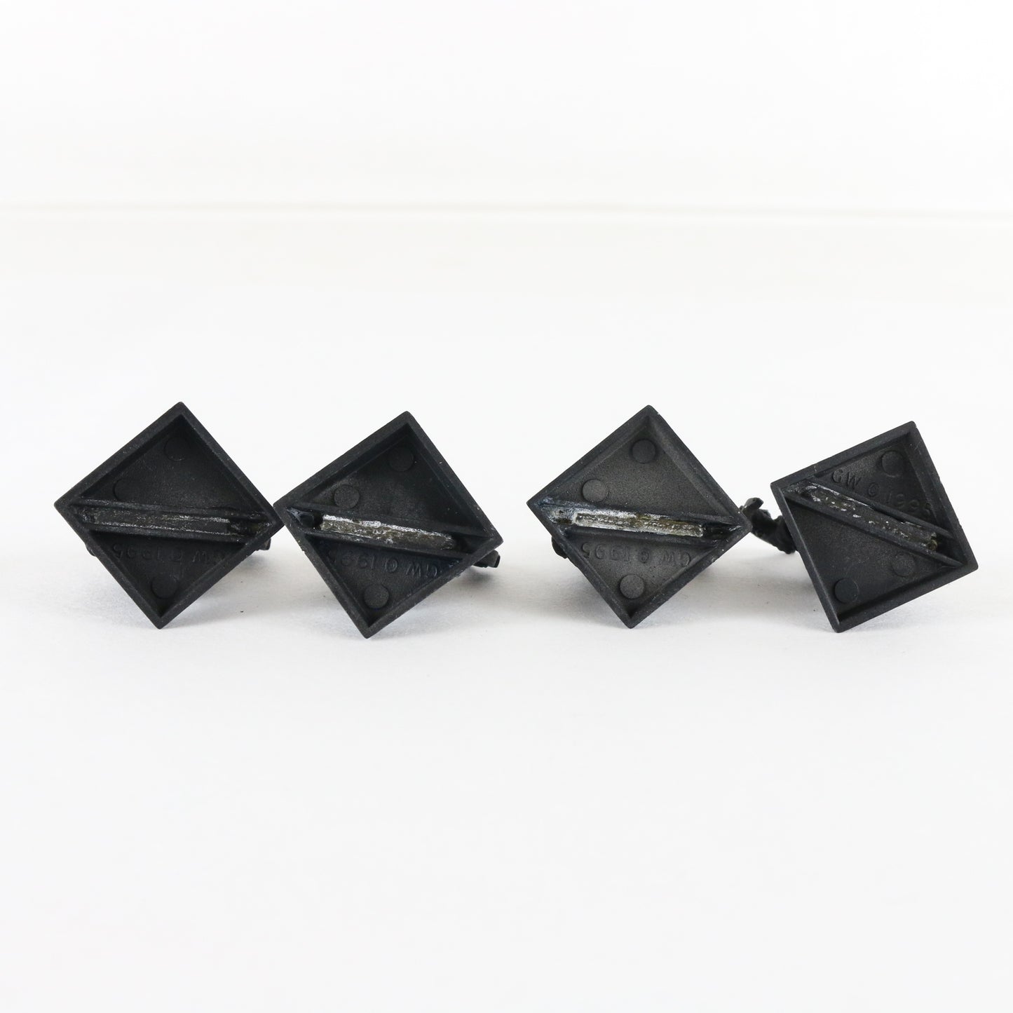 Lot Of 4 Dwarf Miners Citadel Warhammer 8044/2 Black Painted Metal Figures