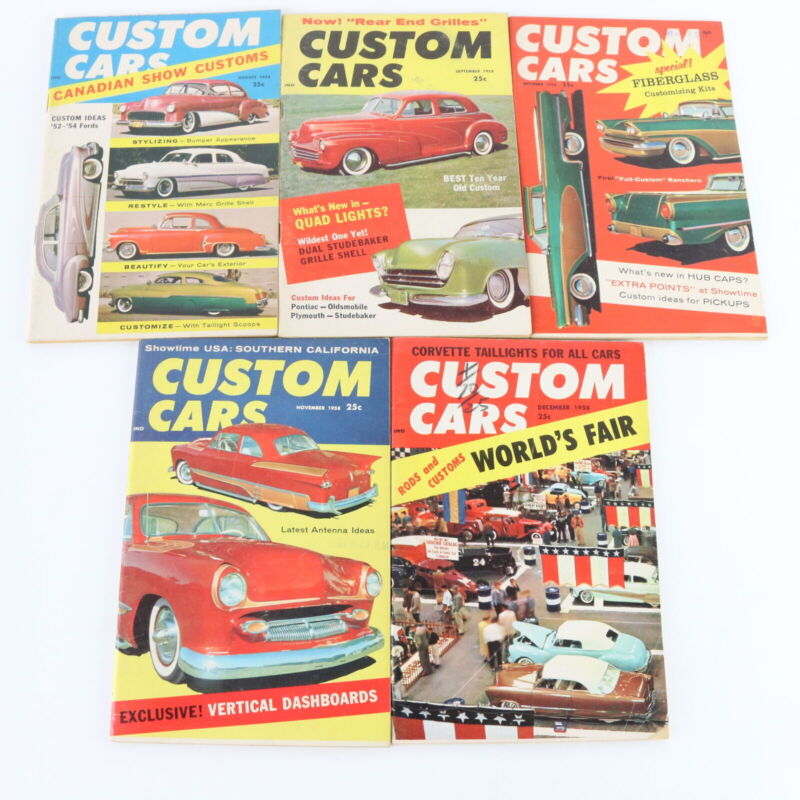 Lot Of 5 Custom Cars Aug Sep Oct Nov Dec 1958 Vintage Car Magazines