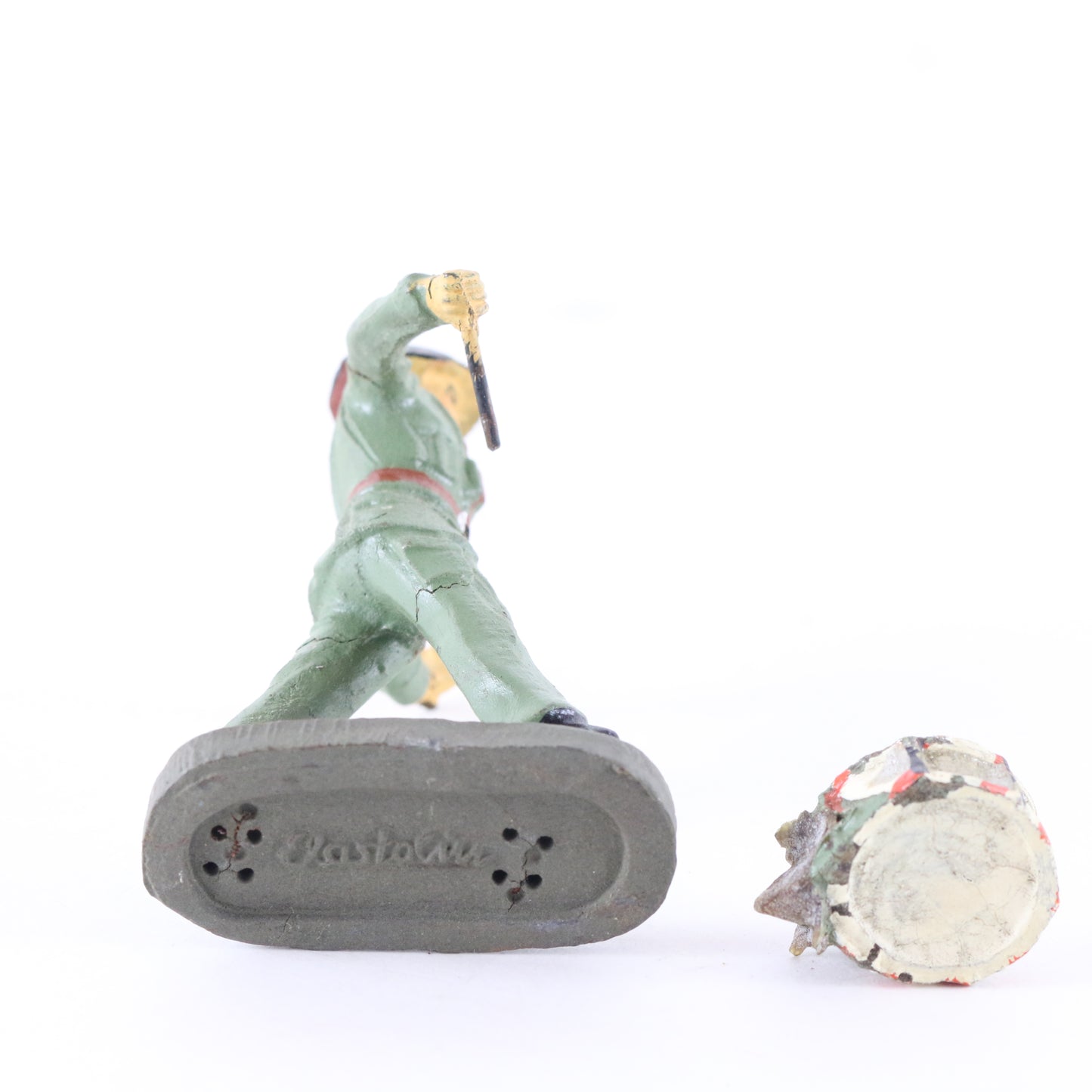 Elastolin WWII Marching Drummer Composite Vintage Toy Soldier 3"
