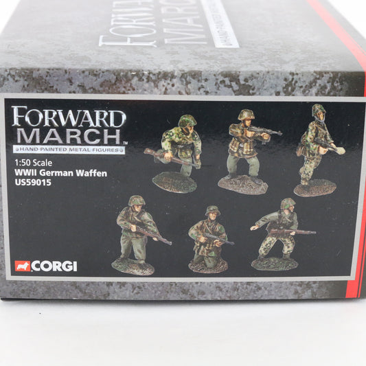 WWII German Waffen Soldiers Corgi Forward March 1:50 US59015 Metal Figures