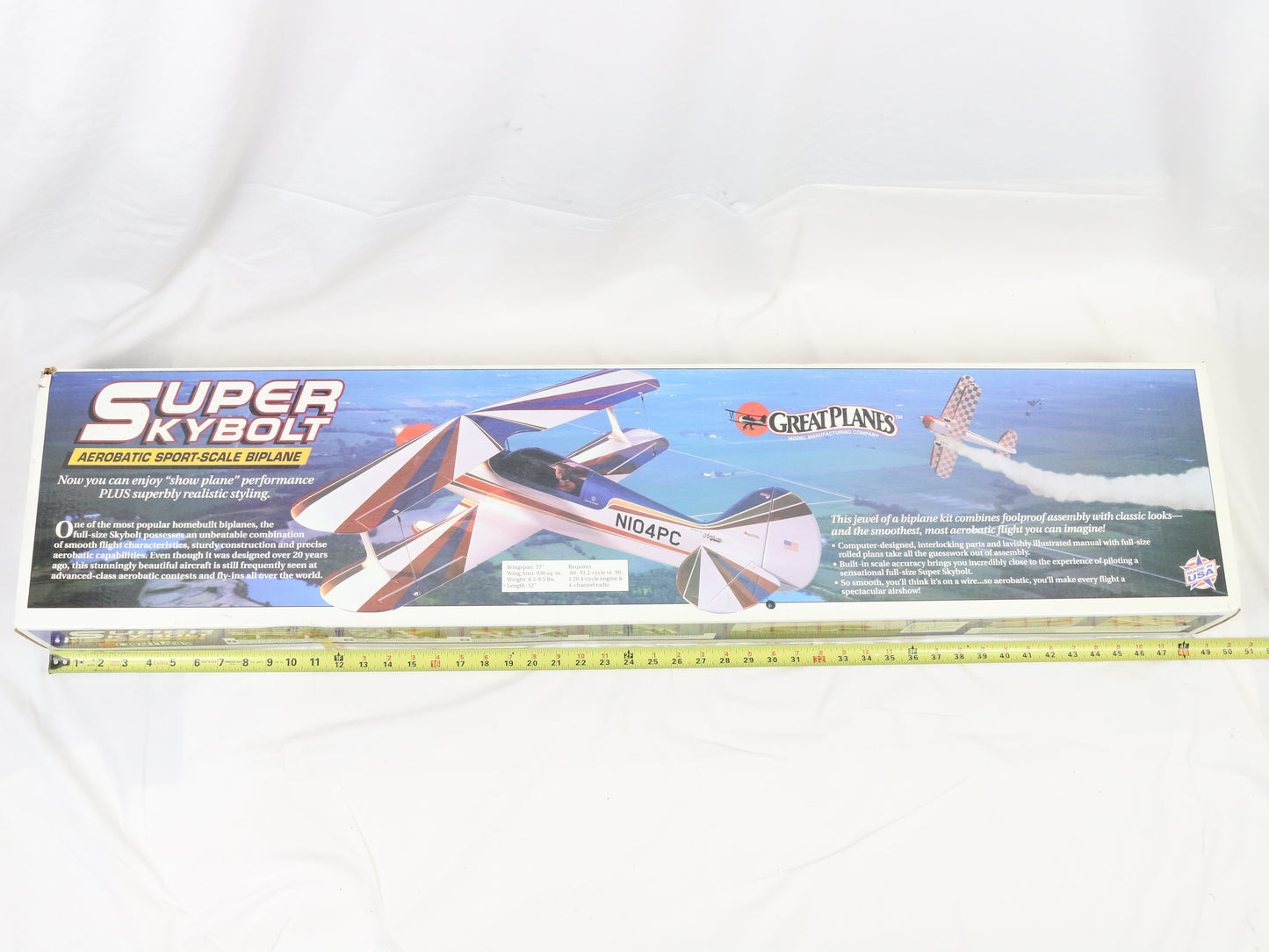 Great Planes Super Skybolt Aerobatic Biplane 57" Wingspan Wood RC Kit