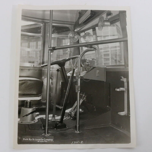 St Louis Car Company Interior Driving Area Vintage Black & White Photograph 10"