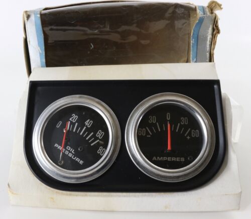 Ph Vintage Hot/rat Rod Oil Pressure & Amperes Meter Gauges 2 Instrument Kit