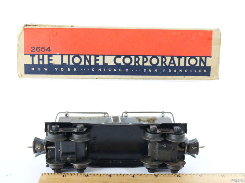 Gray Sunoco Gas Oils 2654 Single Dome Tank Car Lionel Postwar O W/ Box