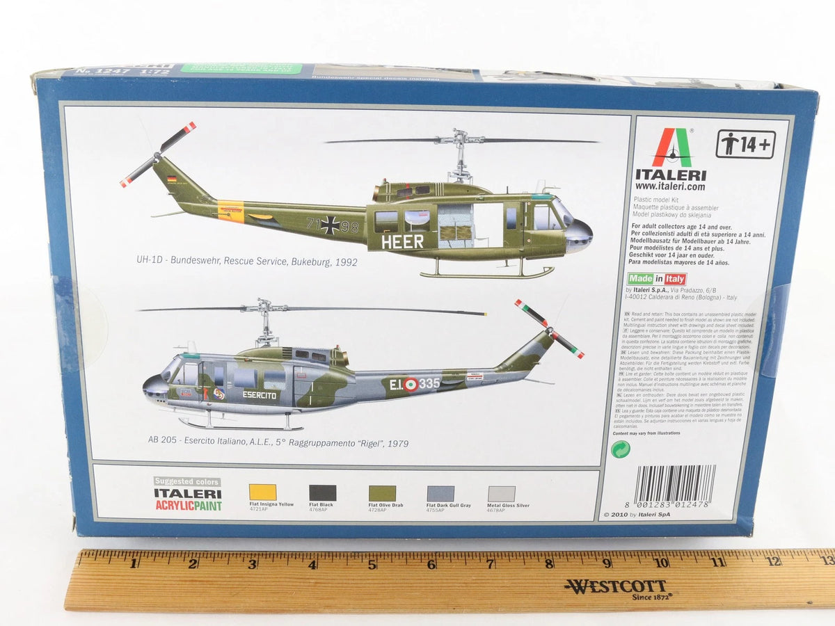 UH-1D Iroquois Helicopter US Army Bell Italeri 1:72 1247 Military Kit