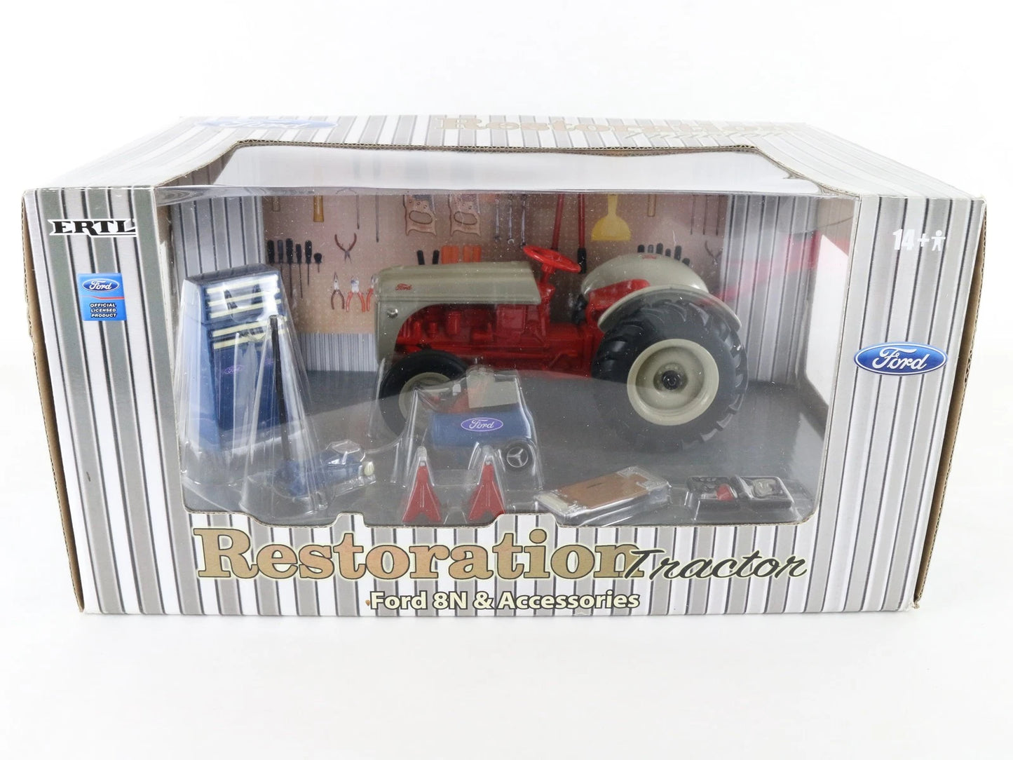 Ford 8N Restoration Tractor & Accessories Red Gray ERTL 1:16 Diecast 13780