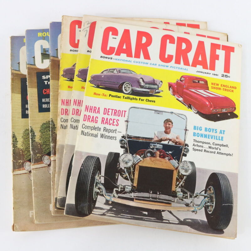 Lot Of 6 Car Craft Nhra 59 Impala January Jan & July 1961 Vintage Car Magazines