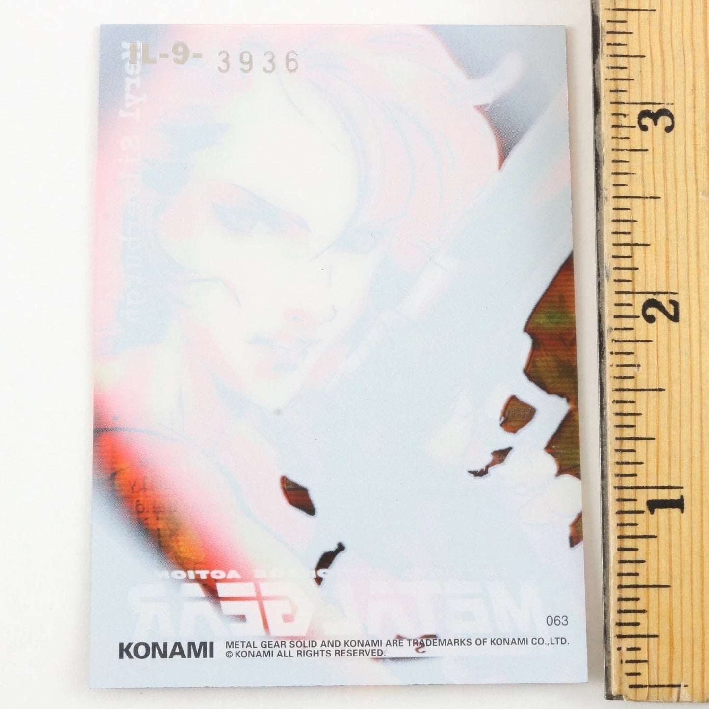 Metal Gear Solid Card 063 Meryl Silverburgh Il-9 Silver Serial 3936 Inverse Foil