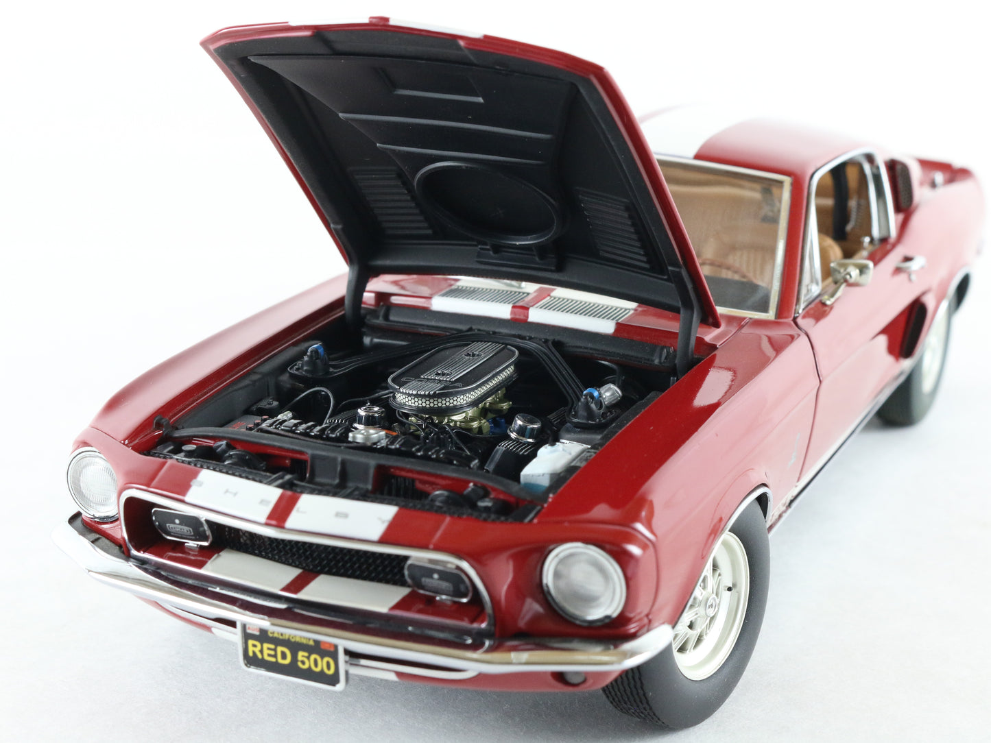 1968 Shelby GT 500 Red & White Exact Detail Replicas 1:18 Metal Model Car