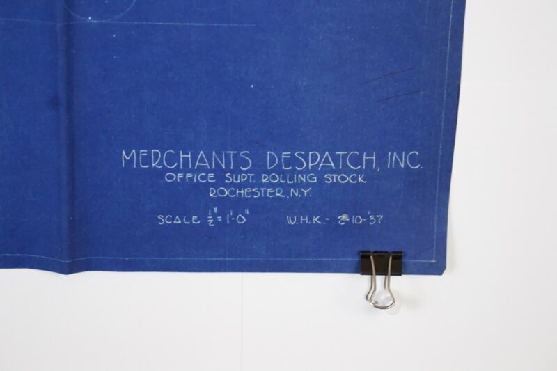 NELX Refrigerator Reefer Lettering Merchants Despatch 1937 Blueprint 28���