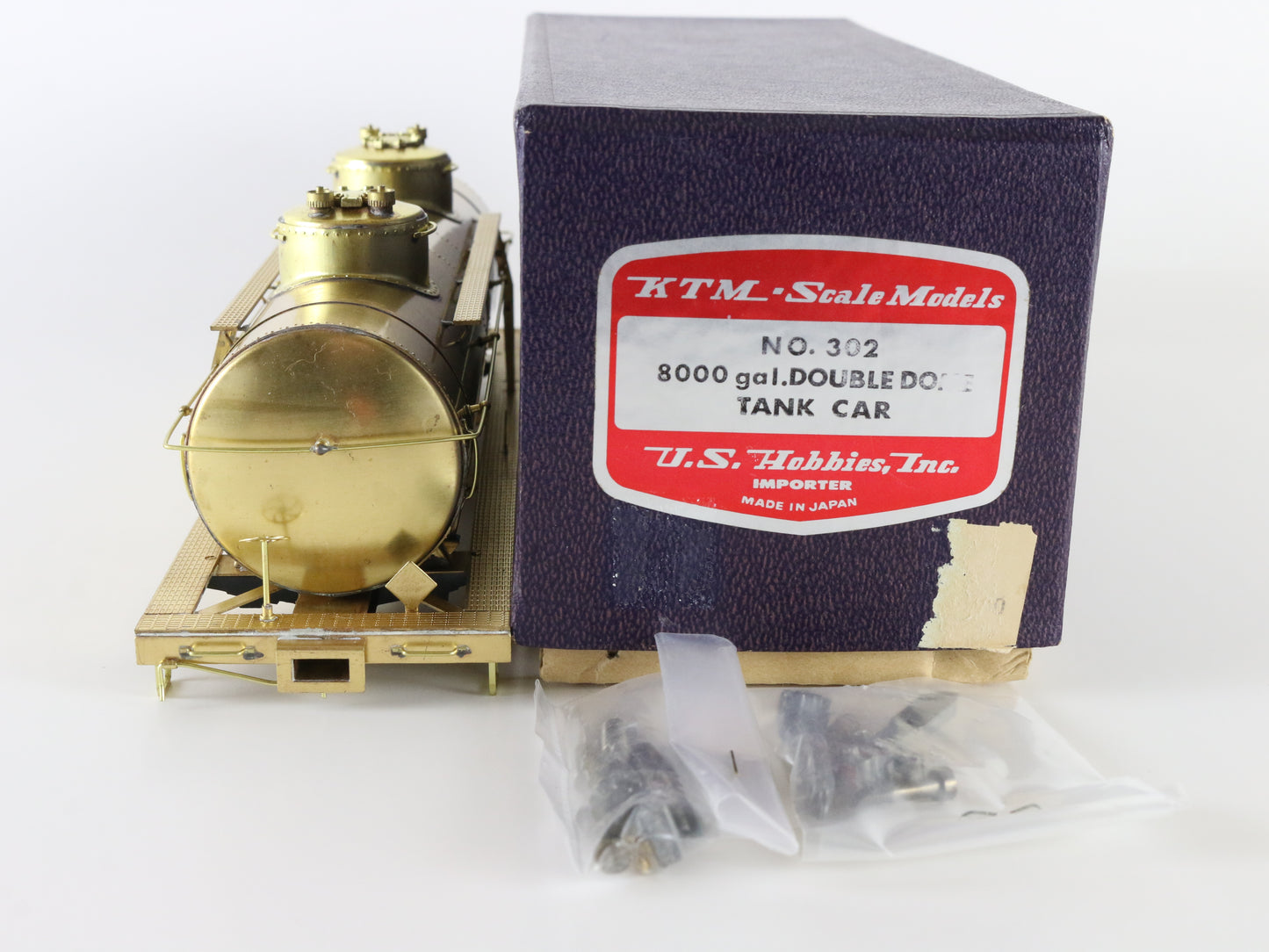 KTM O 8000 Gal Double Dome Tank Car Unpainted Brass Train #302 Kit