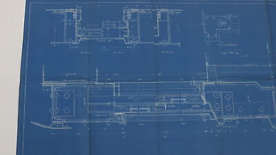 NYC Section Through Kitchen Full Size Dining Car Passenger Blueprint 1925 54.25"