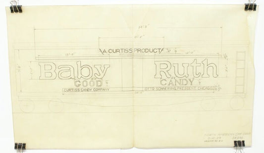 Baby Ruth CURTISS Tank Car Train Blueprint North American Car 282 5-12-39 17"