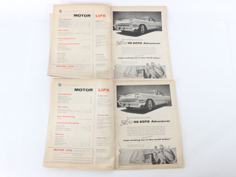 Lot Of 5 Motor Life Vintage Car Magazines March & February 1957 25c