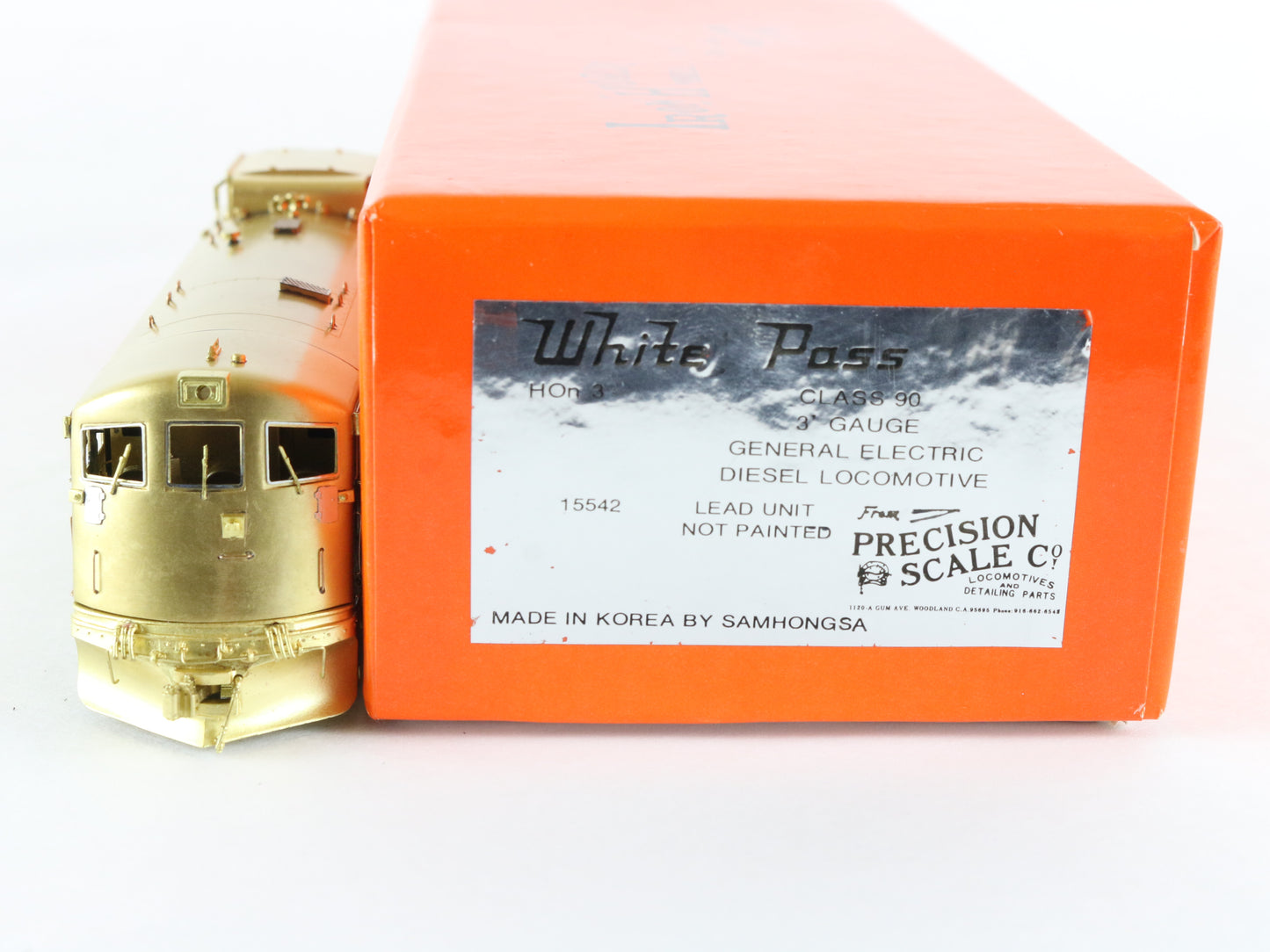 Precision Iron Horse HOn3 15542 White Pass Class 90 GE Brass Diesel Locomotive