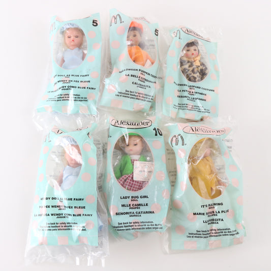 Lot Of 6 Madame Alexander Numbers 5 6 9 & 10 Small Mcdonalds Toy Dolls