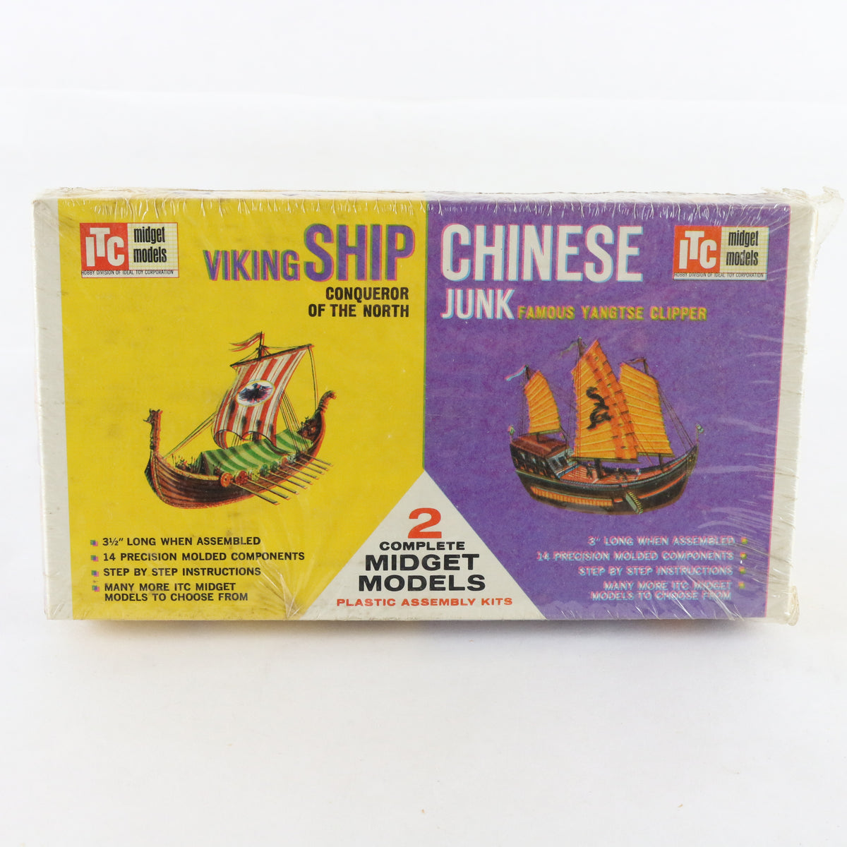 Viking & Chinese Junk Ships Midget Models ITC Plastic Boat Kit SEALED