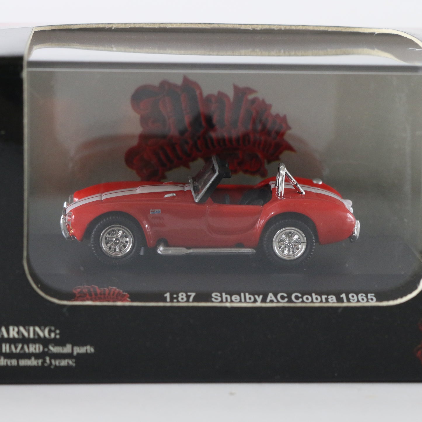 1965 Shelby AC Cobra Red & White Malibu Model Car HO Scale 1:87