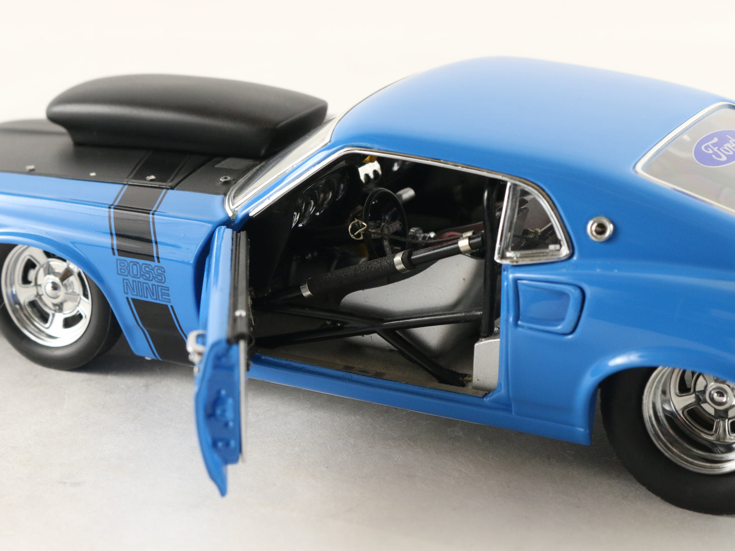 1969 Ford Mustang Boss Nine Pro Street Blue Black Danbury Mint 1:24 Model Car