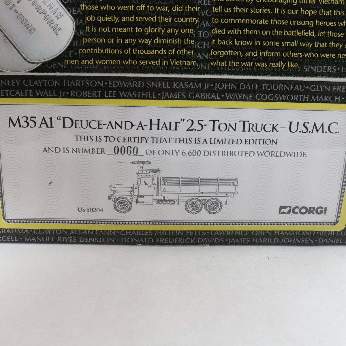 M35A1 Deuce & A Half 2.5 Ton Truck USMC Corgi 1:50 50204 Military Vehicle