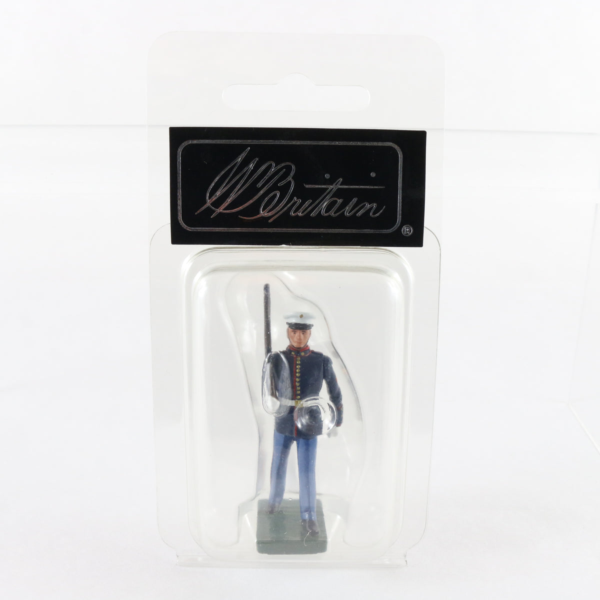 US Marine Marching Soldier Blue & White Britains 1:32 43034 Metal Figure