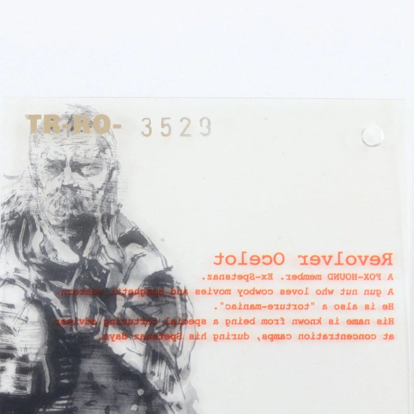 Metal Gear Solid Plastic Trading Card 054 Revolver Ocelot TR-RO #3523 Silver