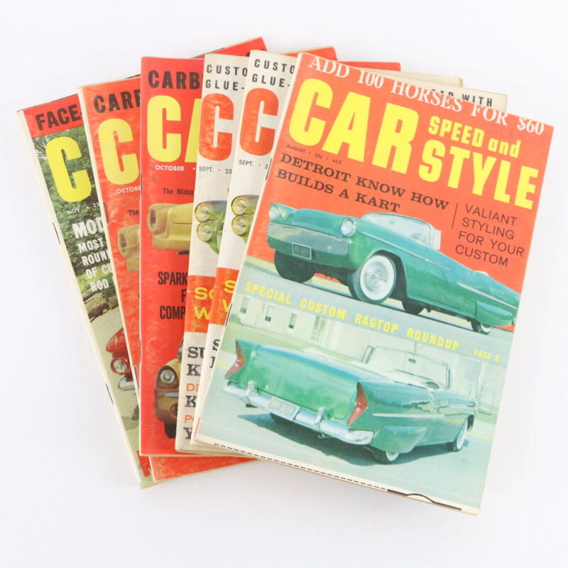 Lot Of 6 Car Speed & Style Aug Sept Oct Nov 1960 Vintage Car Magazines