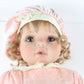 Pink & White Dress Girl Large 22.5" Vinyl Doll W/ Clothes & Hat 71/750