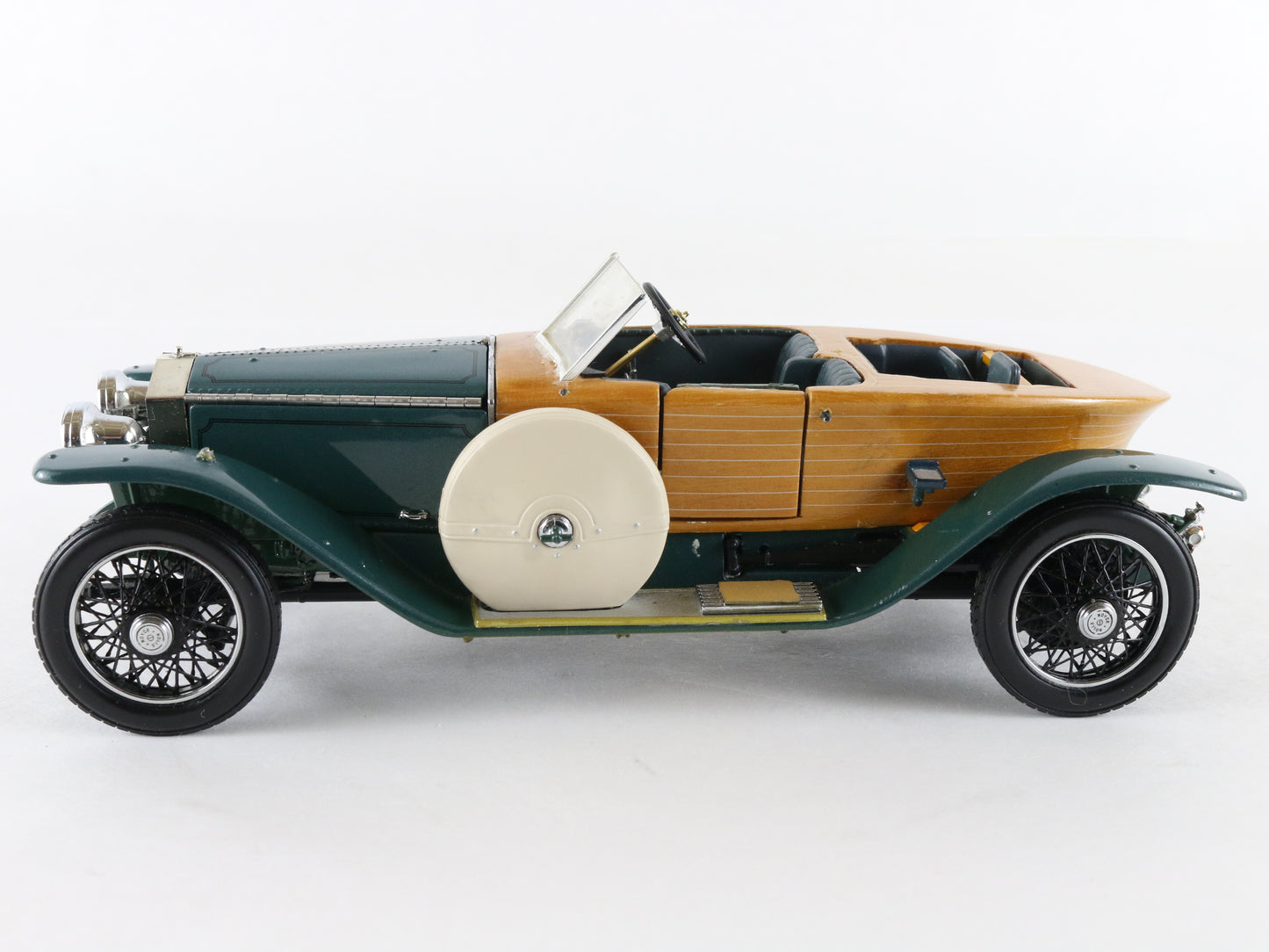1914 Rolls Royce Silver Ghost Woody Green Franklin Mint 1:24 Model Car