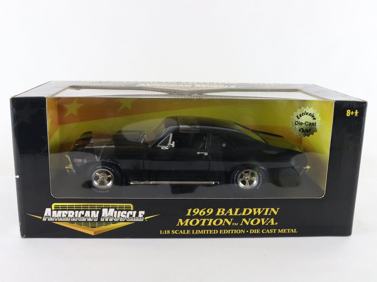 1969 Chevy Nova Baldwin Motion Black American Muscle ERTL 1:18 Model LE 32811