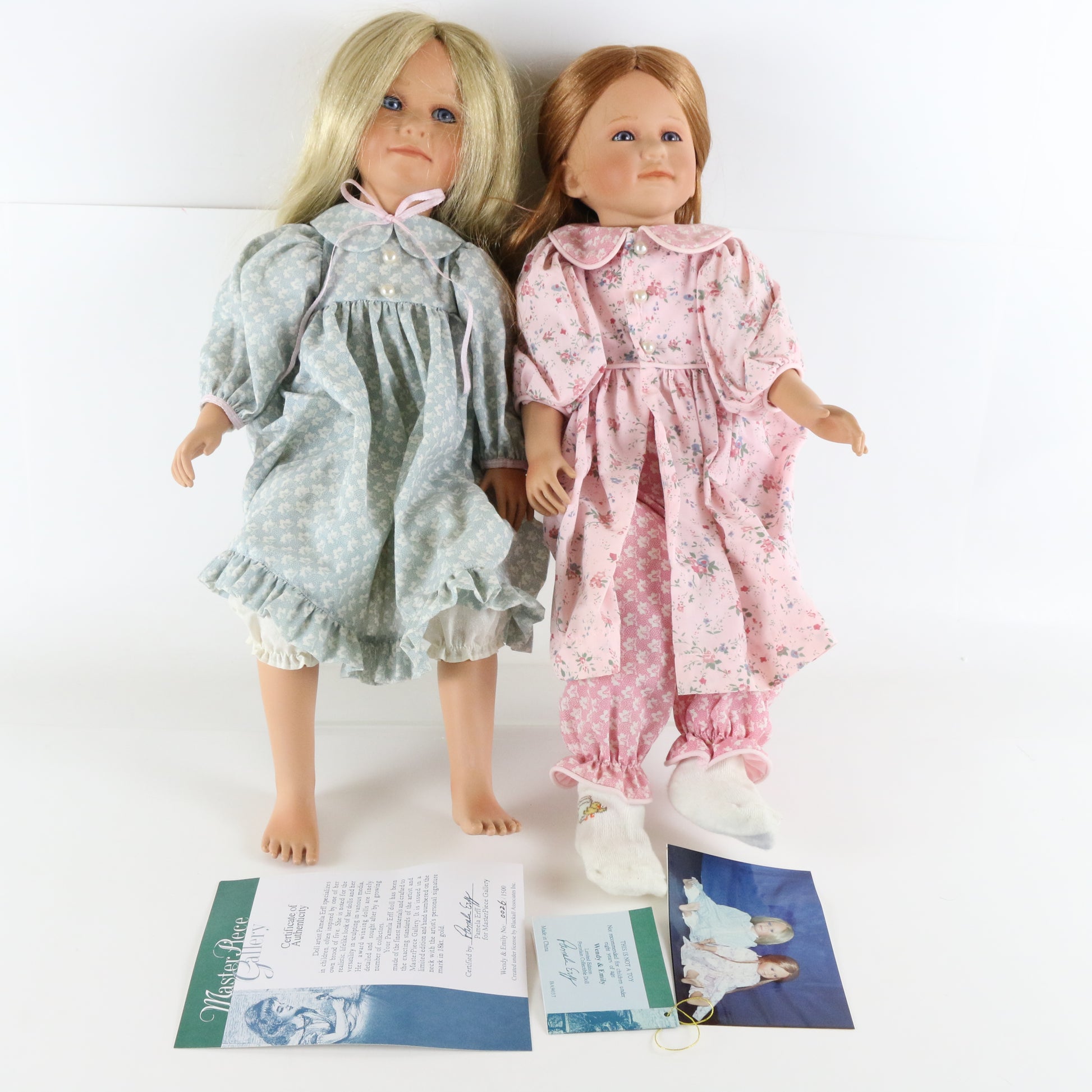 Set Of 2 Wendy & Emily Pamela Erff Masterpiece 21" & 20" Porcelain Dolls 26/1500