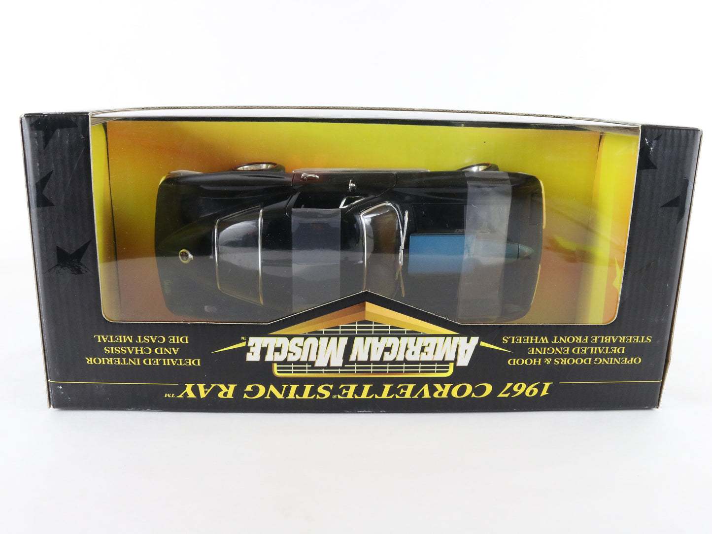 1967 Chevy Corvette Sting Ray Black Blue American Muscle ERTL 1:18 Model 32276
