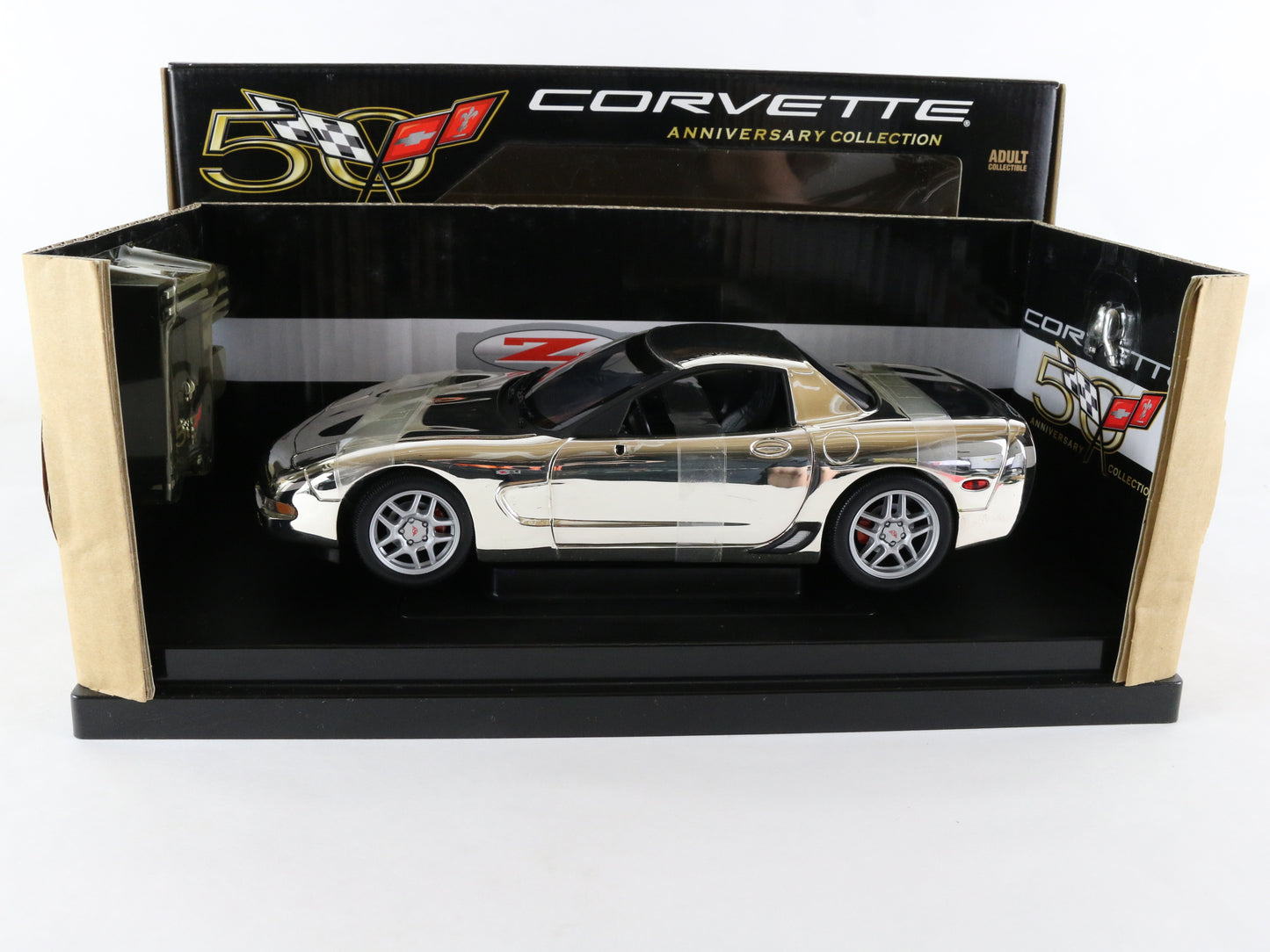 2003 Chevy Corvette Z06 Silver Chrome 50 Anniversary ERTL 1:18 1 Of 500 29404PA
