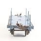 Unnumbered Blue Flat Car W/ Stakes Prewar Hornby Meccano O Model Train vintage stake flat wagon for cargo