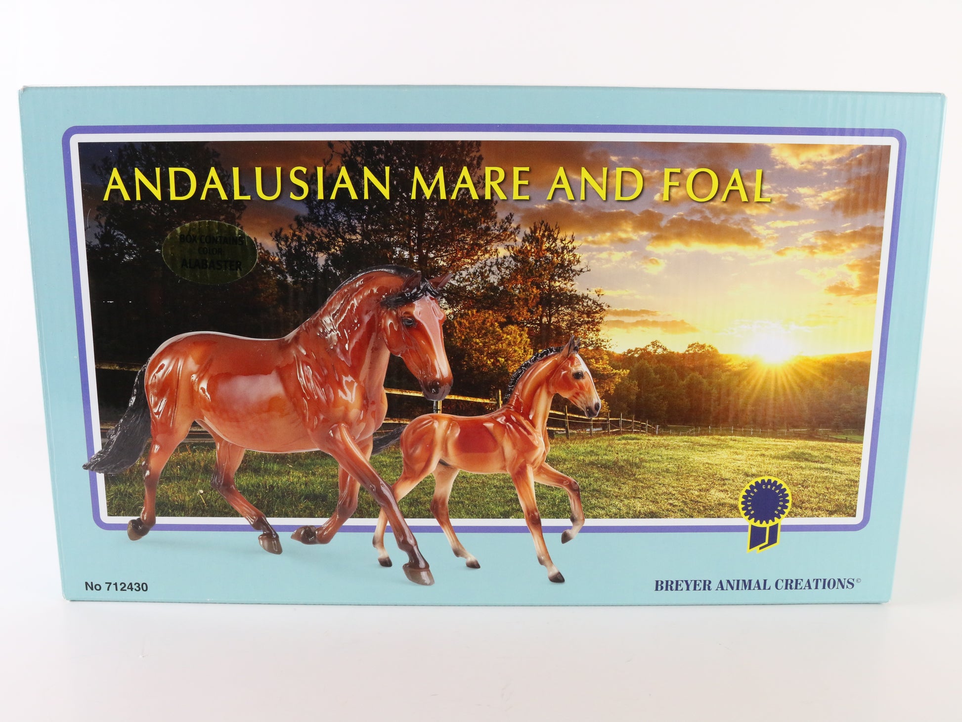 Breyer Andalusian & Foal Set Alabaster Glossy Vintage Club 2022 Poppy & Ollie