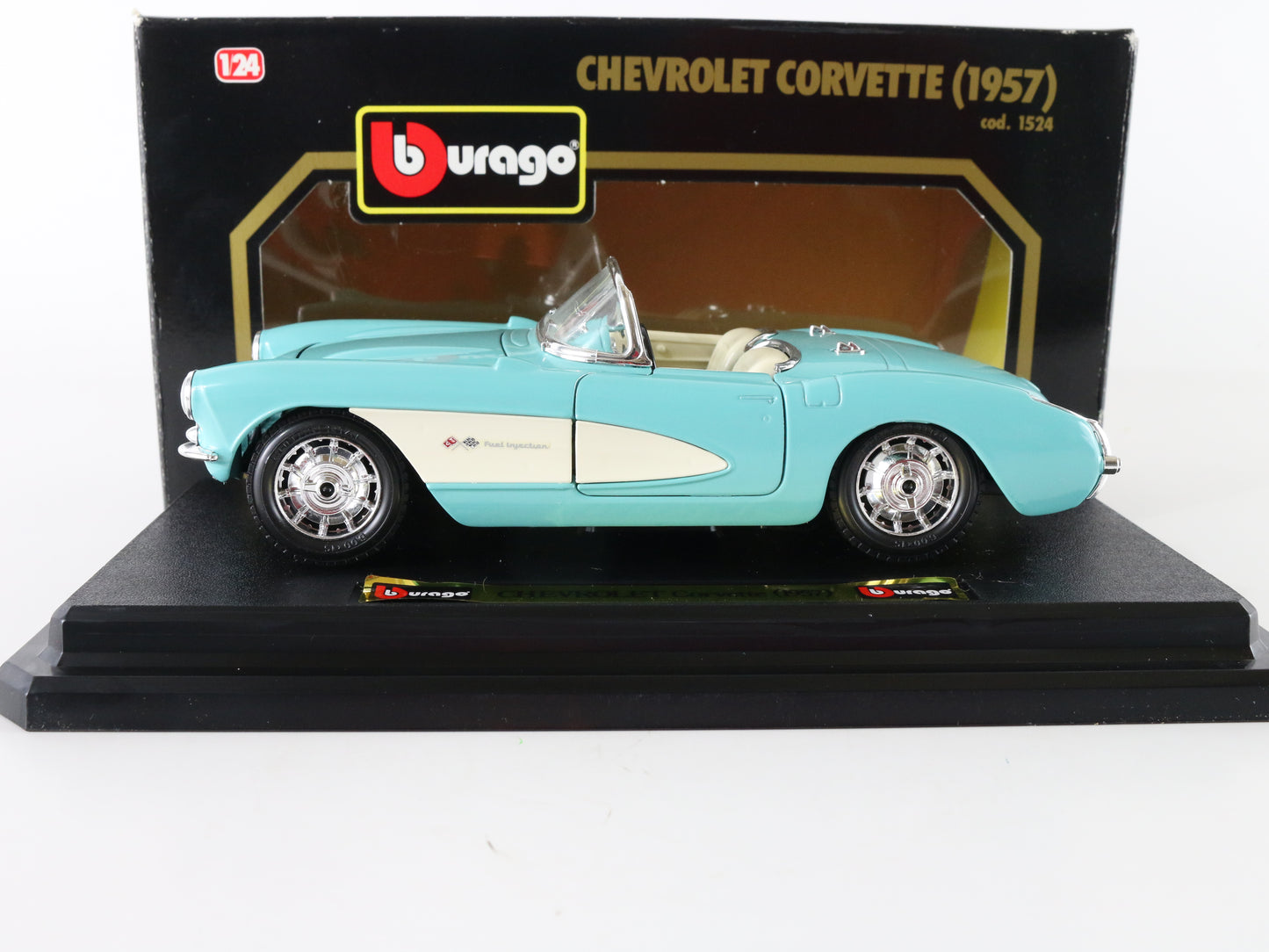 1957 Chevrolet Corvette Convertible Turquiose Bburago 1:24 1524