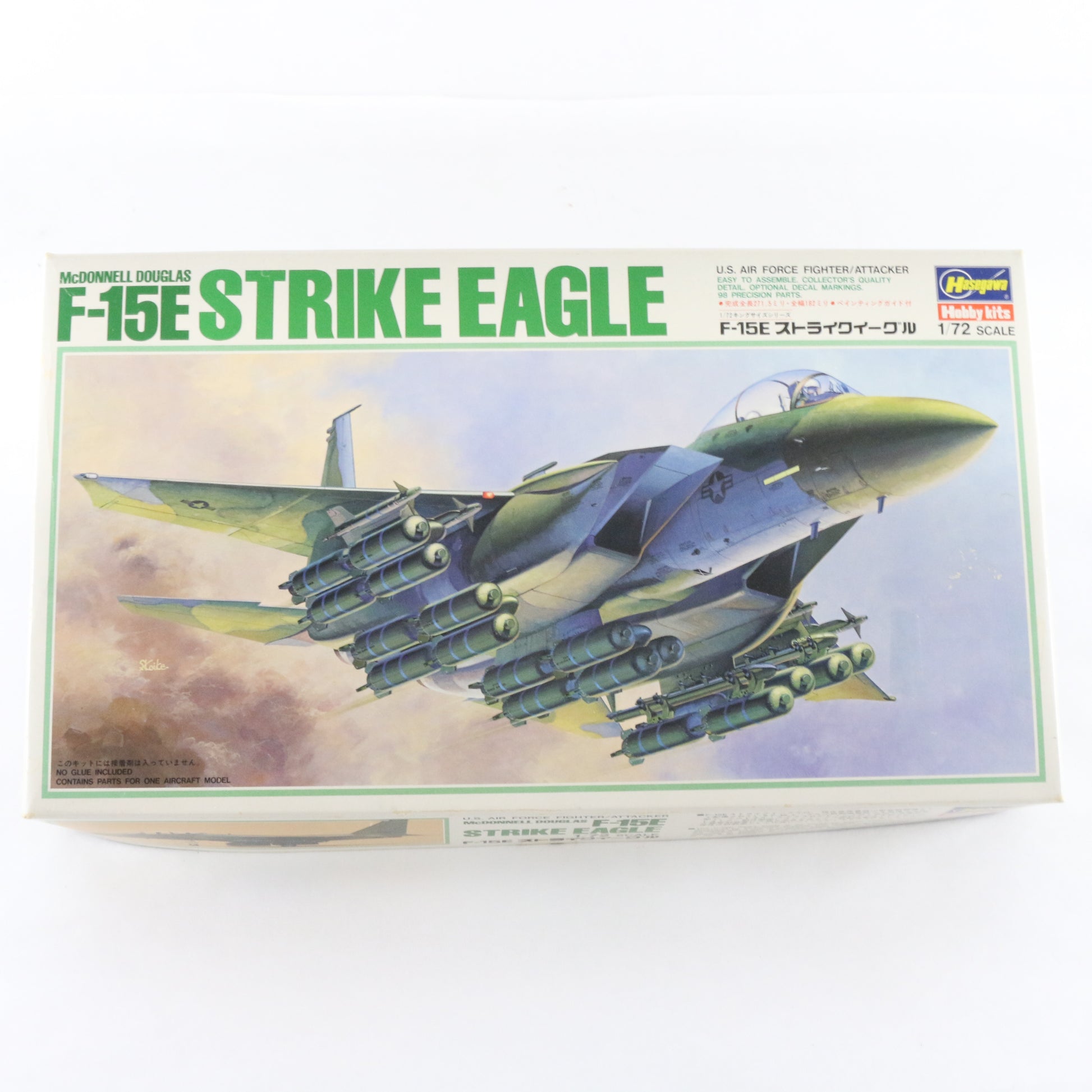 Mcdonnell Douglas F-15E Strike Eagle Fighter Plane Hasegawa 1:72 Model Kit K18