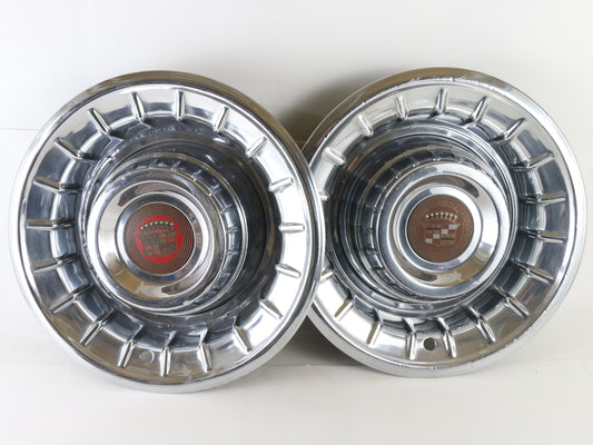 Lot Of 3 Vintage 1958-59 Cadillac Metal Wheel Hubcaps 16.5"