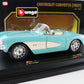 1957 Chevrolet Corvette Convertible Turquoise Bburago Model Car 1:24