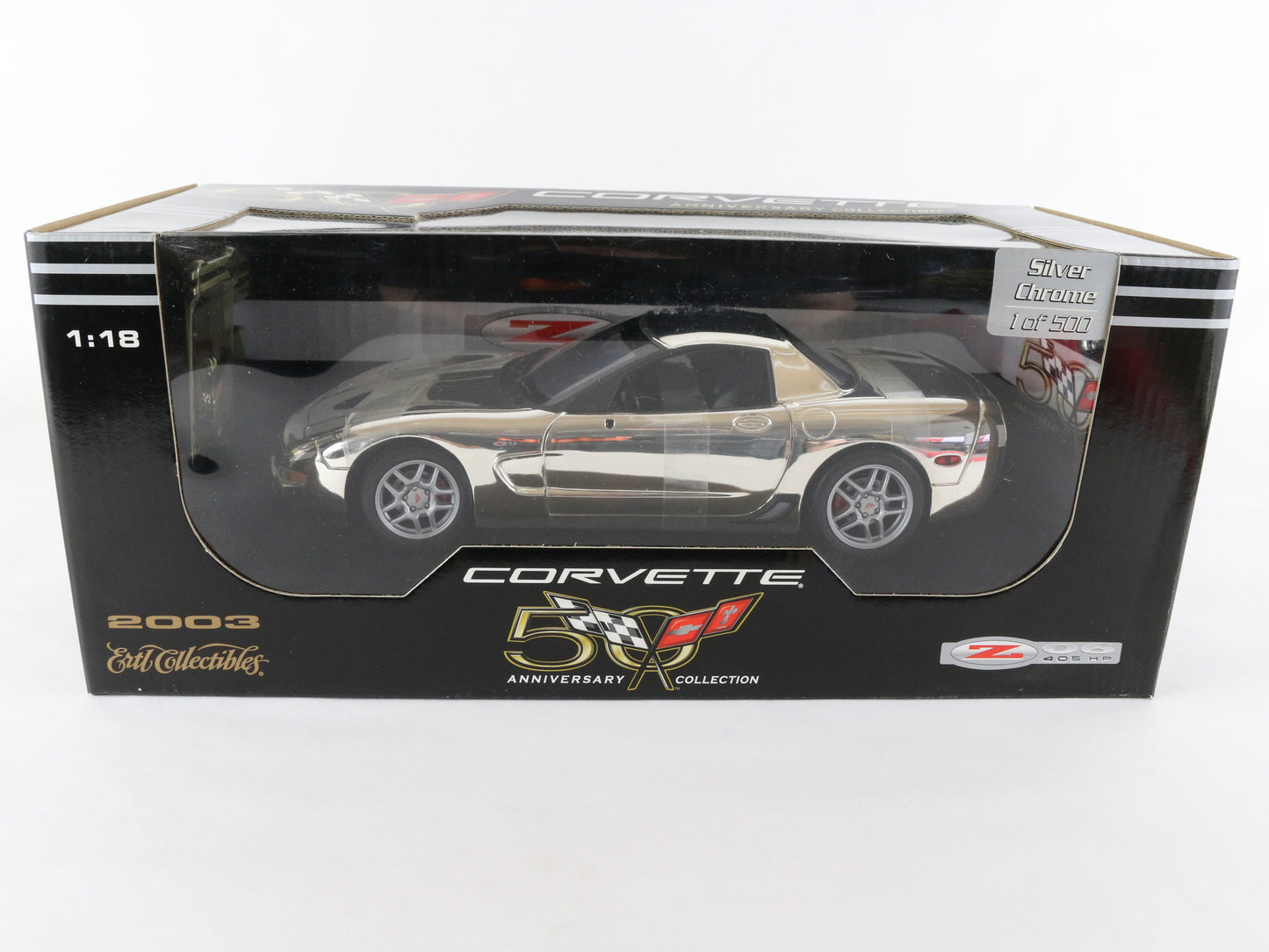 2003 Chevy Corvette Z06 Silver Chrome 50 Anniversary ERTL 1:18 1 Of 500 29404PA