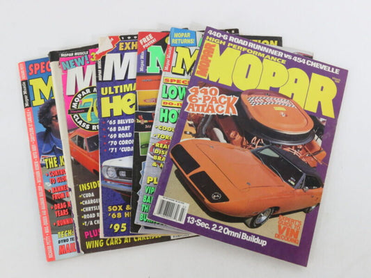 Lot Of 6 Mopar Muscle & High Performance Mopar Car Magazines 1989 1992 1993